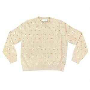 NEW COMPANIA FANTASTICA girl's bejeweled sweater in beige